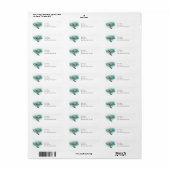 Zeeschildpad Onder de Zee Kuststrand Etiket (Full Sheet)