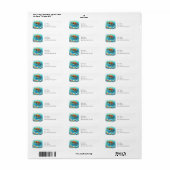 Zeeschildpad Onder de Zee Kuststrand Etiket (Full Sheet)