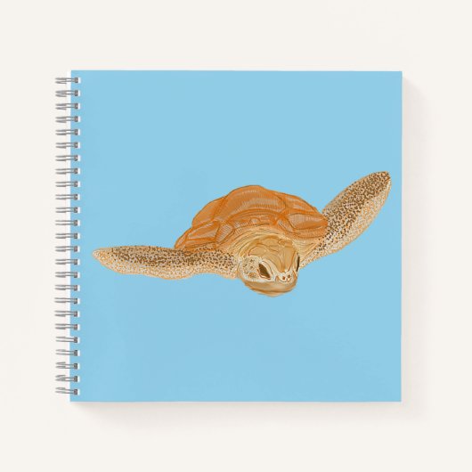 Zeeschildpad onder water - transparant.   notitieboek (Voorkant)