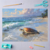 Zeeschildpad op het strand Decoupage Tissuepapier (Craft)