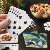 Zeeschildpad op oceaanbodem pokerkaarten (Insitu)