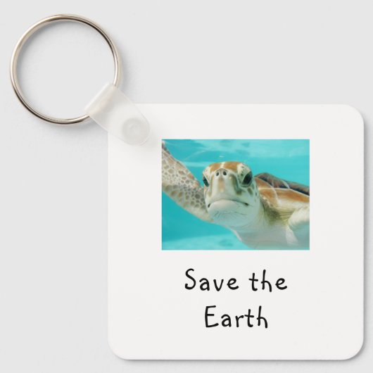 Zeeschildpad Red de Aarde Sleutelhanger (Voorkant)