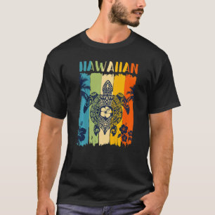 Zeeschildpad Retro Hawaï Hawaiaans Familie Matchen T-shirt