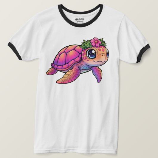 Zeeschildpad Ringer T-shirt (Design voorkant)