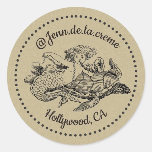 zeeschildpad ronde sticker (Voorkant)