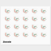 Zeeschildpad & Roze Hibiscus Hart Sticker (Vel)