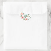 Zeeschildpad & Roze Hibiscus Hart Sticker (Tas)