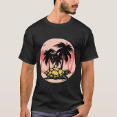 Zeeschildpad Rustend Onder een Kokospalm T-shirt (Voorkant)