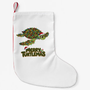 Zeeschildpad Santa Hoed Kerstverlichting Merry Tur Kleine Kerstsok