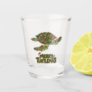 Zeeschildpad Santa Hoed Kerstverlichting Merry Tur Shot Glas