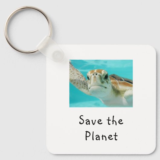 Zeeschildpad Save The Planet Sleutelhanger (Voorkant)