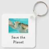 Zeeschildpad Save The Planet Sleutelhanger (Achterkant)