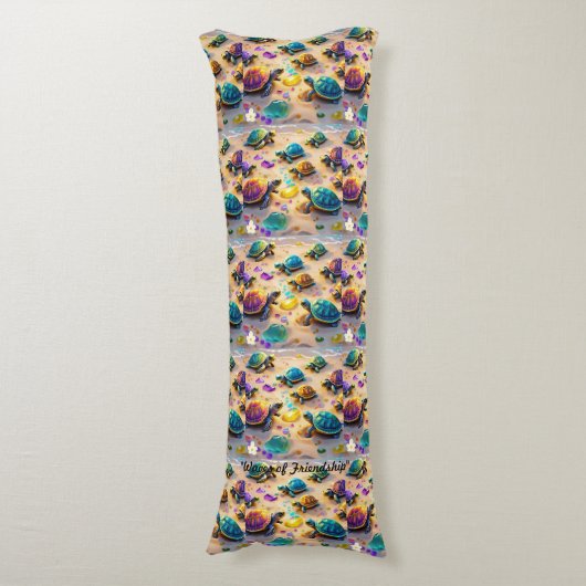 "Zeeschildpad Shenanigans" Lichaamskussen (Voorkant Verticaal)