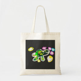 Zeeschildpad speelt tote bag