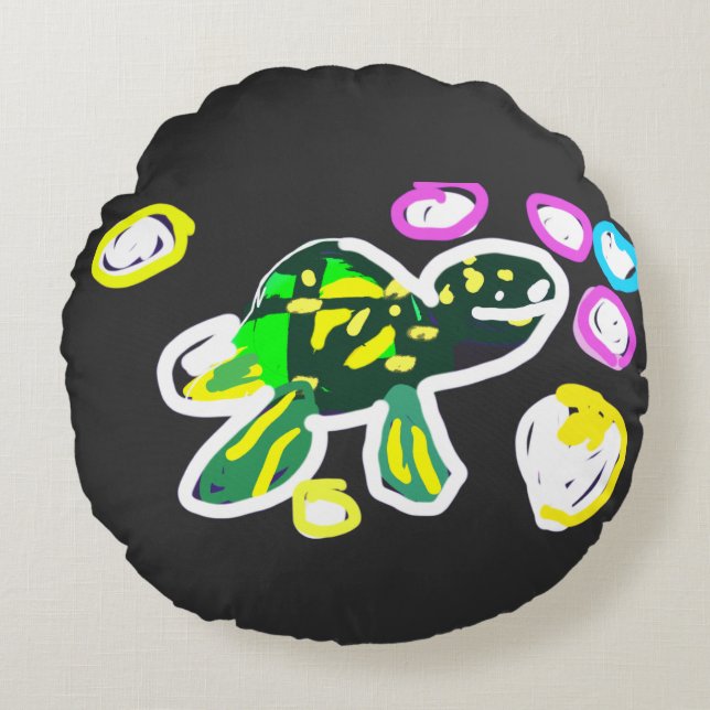 Zeeschildpad spelen rond kussen (Voorkant)