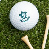 Zeeschildpad Stam Maori Stijl Monogram Naam Golfballen