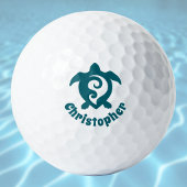 Zeeschildpad Stam Maori Stijl Monogram Naam Golfballen