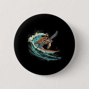 Zeeschildpad surft op de oceaan Zeeschildpad Oceaa Ronde Button 5,7 Cm