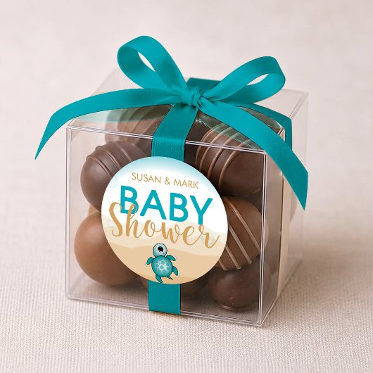 Zeeschildpad Thema Baby Shower Sticker
