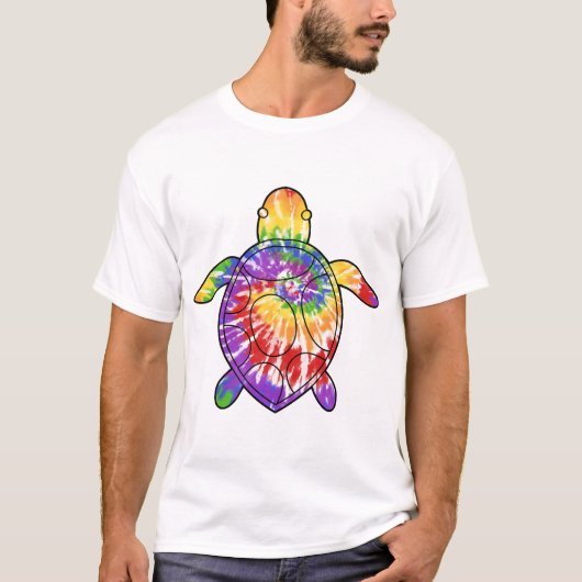 Zeeschildpad tie dye t-shirt (Voorkant)