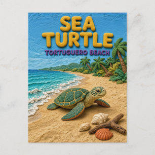 Zeeschildpad Tortuguero Beach Modern KlayKoo Briefkaart