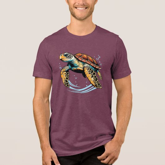 Zeeschildpad Tri-Blend Shirt (Voorkant)