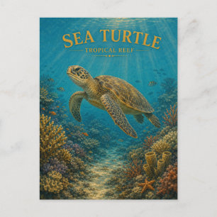 Zeeschildpad Tropisch Rif Waterverf GeoSaga Briefkaart