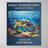 Zeeschildpad van het Groot Barrièrerif Poster (Voorkant)