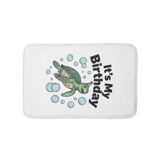 Zeeschildpad Verjaardag Shirt Ontwerp_1 Badmat (Voorkant)
