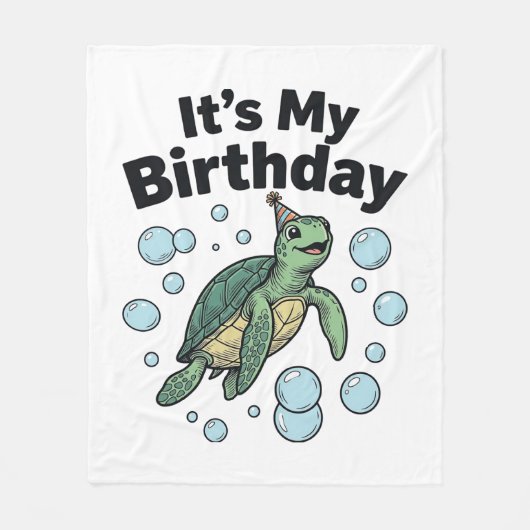 Zeeschildpad Verjaardag Shirt Ontwerp_1 Fleece Deken (Voorkant)
