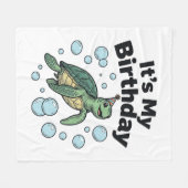 Zeeschildpad Verjaardag Shirt Ontwerp_1 Fleece Deken (Voorkant (Horizontaal))