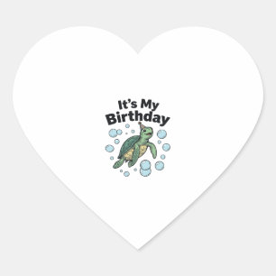 Zeeschildpad Verjaardag Shirt Ontwerp_1 Hart Sticker