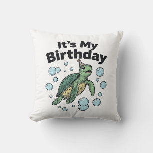 Zeeschildpad Verjaardag Shirt Ontwerp_1 Kussen