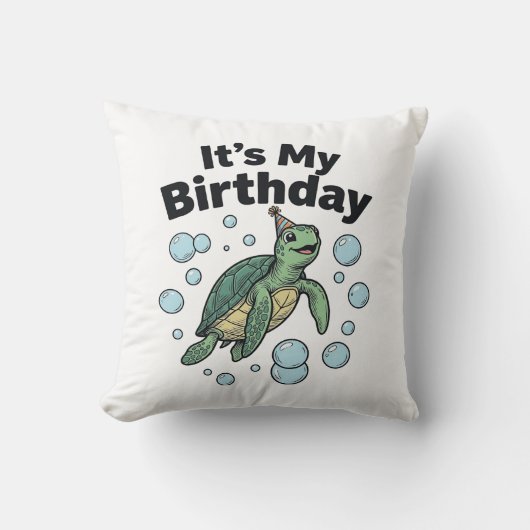 Zeeschildpad Verjaardag Shirt Ontwerp_1 Kussen (Voorkant)