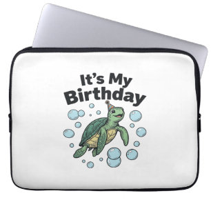 Zeeschildpad Verjaardag Shirt Ontwerp_1 Laptop Sleeve