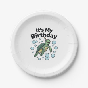 Zeeschildpad Verjaardag Shirt Ontwerp_1 Papieren Bordje