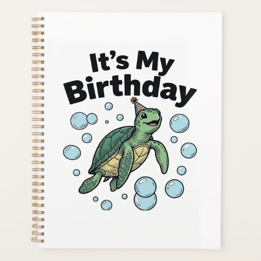 Zeeschildpad Verjaardag Shirt Ontwerp_1 Planner (Voorkant)