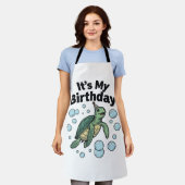 Zeeschildpad Verjaardag Shirt Ontwerp_1 Schort (Gedragen)