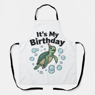 Zeeschildpad Verjaardag Shirt Ontwerp_1 Schort