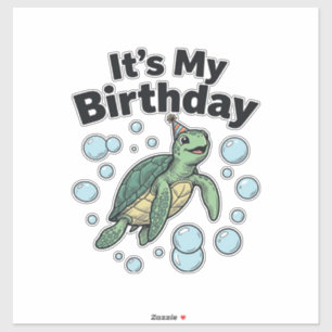Zeeschildpad Verjaardag Shirt Ontwerp_1 Sticker