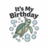 Zeeschildpad Verjaardag Shirt Ontwerp_1 Sticker (Voorkant)