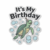 Zeeschildpad Verjaardag Shirt Ontwerp_1 Sticker (Voorkant)