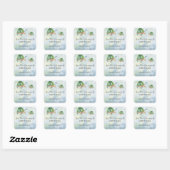 Zeeschildpad - voor de bibliotheek van vierkante sticker (Vel)