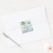 Zeeschildpad - voor de bibliotheek van vierkante sticker (Envelop)