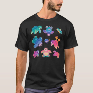 Zeeschildpad vrienden retro t-shirt
