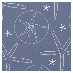 Zeeschildpad, zeemaand blauw en witte kuststroop stof