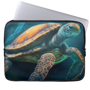 Zeeschildpad zwemt in de oceaan laptop sleeve