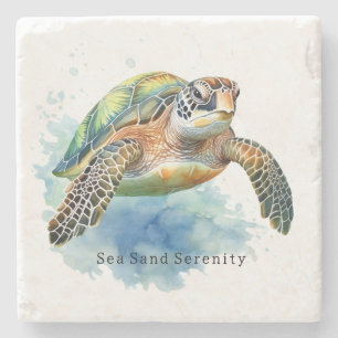 Zeeschildpadden aan het Ocean Beach Stenen Onderzetter