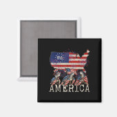 Zeeschildpadden amerikaanse vlag onafhankelijkheid magneet (Voorkant / Achterkant)