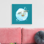 Zeeschildpadden BFFs - Persoonlijke Cadeaus voor B Canvas Afdruk (Insitu (Woonkamer))